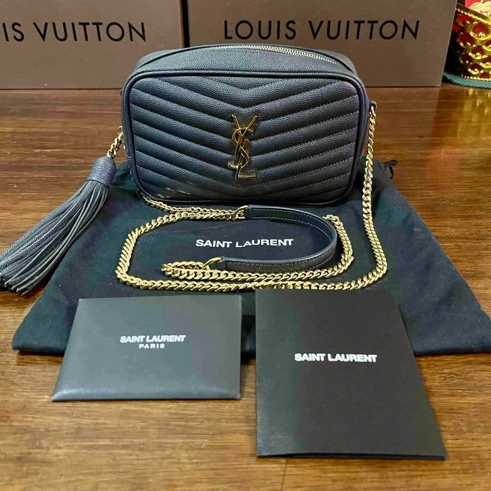 YSL Mini Lou Crossbody Bag with Chevron Quilting - Picture 1 of 13